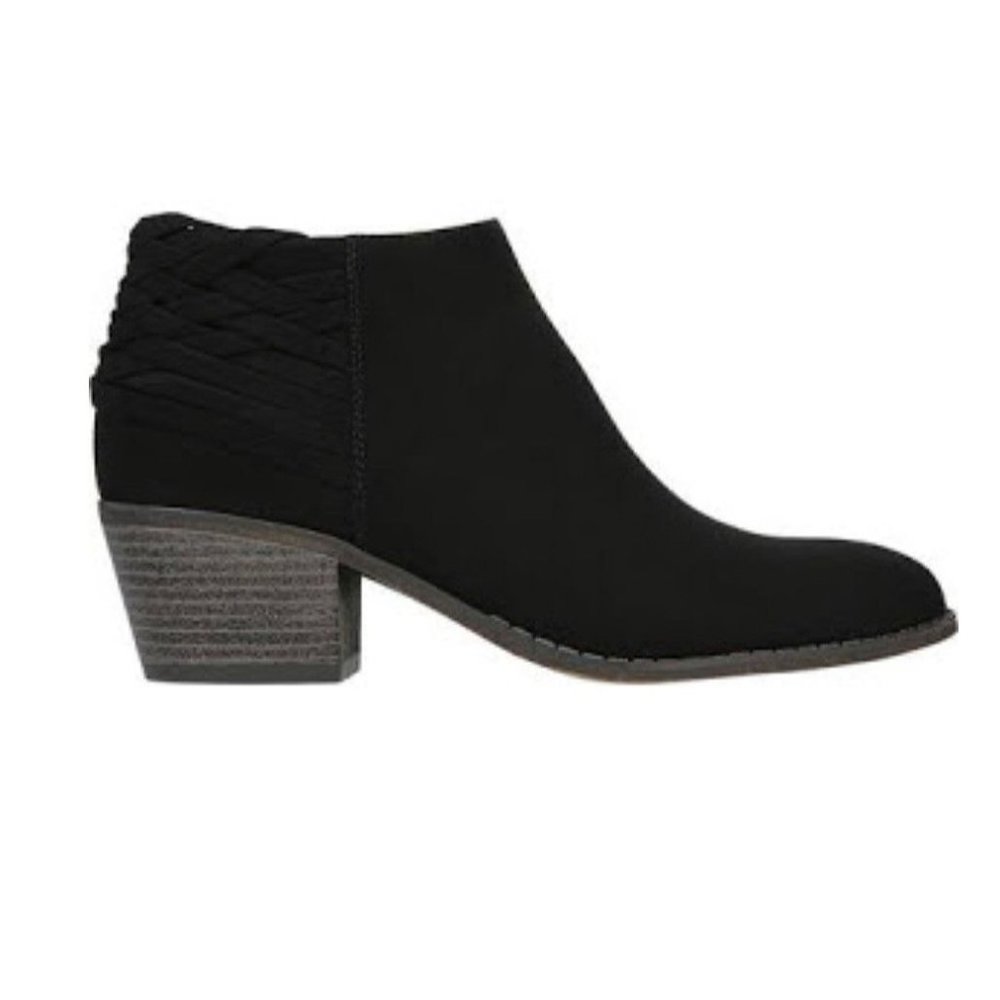 Fergalicious Bayou Woven Back Suede Ankle Booties in Black Womens Size 7 M - Picture 3 of 10
